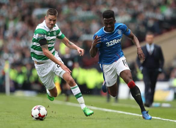 Joe Dodoo, pictured in action for Rangers against Celtic in 2017. Photo by Ian MacNicol/Getty Images