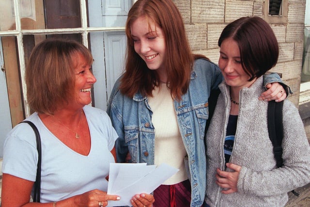 Susan Holden Post 16 teacher, Emily Bainbridge, and Amber Kirby in 1999