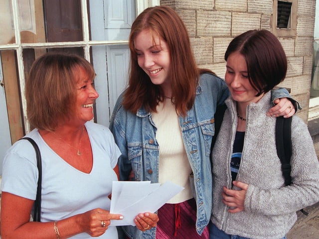 Susan Holden Post 16 teacher, Emily Bainbridge, and Amber Kirby in 1999