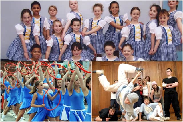 Dance school pupils in Brampton, hip-hop artistes in Newbold and dancers at a festival in Killamarsh, clockwise from top.