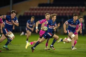 Sam Olver breaks forward for Knights against Coventry. Photo: Bruce Rollinson