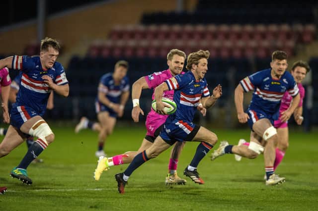 Sam Olver breaks forward for Knights against Coventry. Photo: Bruce Rollinson
