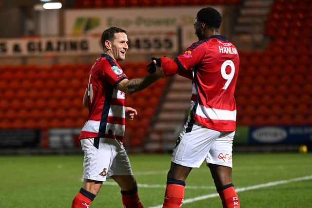 Billy Sharp and Brandon Hanlan are Rovers' only recognised centre-forwards. (Photo:Howard Roe/AHPIX LTD)