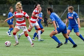 Sophie Scargill, Doncaster Rovers Belles' club captain, in action in a pre-season friendly in August. Photo: Heather King/Club Doncaster