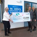 St John’s Hospice Fundraiser Maureen Harwood is pictured with Amy Naylor and Mum Kay Cooper.