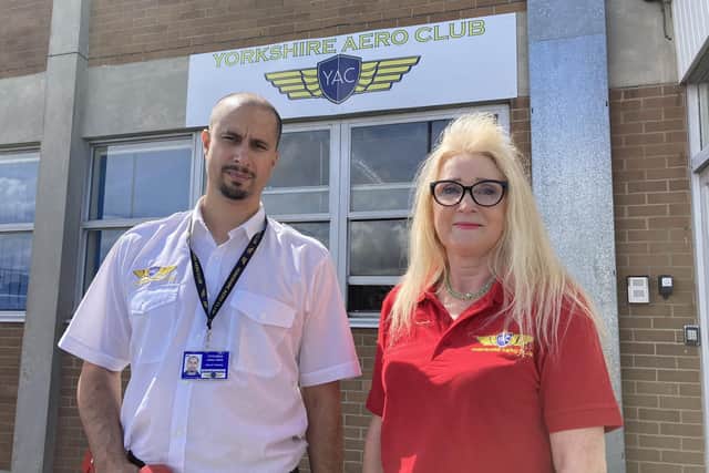 Co-founder Dan Harris and Lynn Cooper of Yorkshire Aero Club