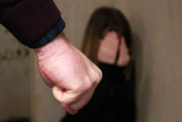 STOCK: Domestic violence illustration. Picture posed by models