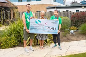 Pictured (left to right) Ben Nicholson, Hospice Fundraiser Maureen Harwood and Leanne Candler.