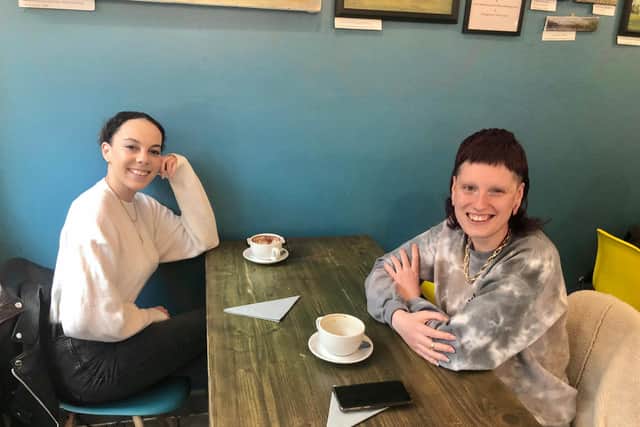 Two customers enjoying a coffee in Dreambakes.