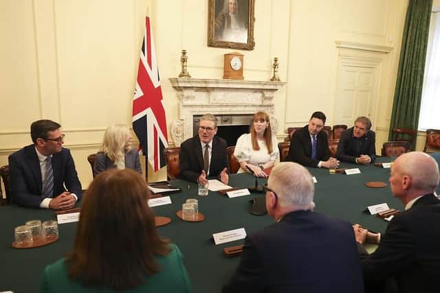 Prime Minister Keir Starmer and Deputy Prime Minister Angela Rayner meeting elected 'metro' mayors at 10 Downing Street (South Yorkshire Mayor Oliver Coppard attended online as he has Covid). Picture: Number 10 photostream