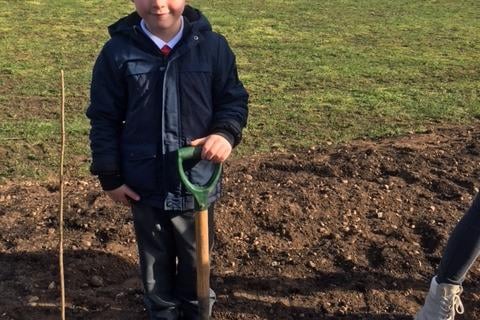 Children embraced the challenge to help plant 600 trees