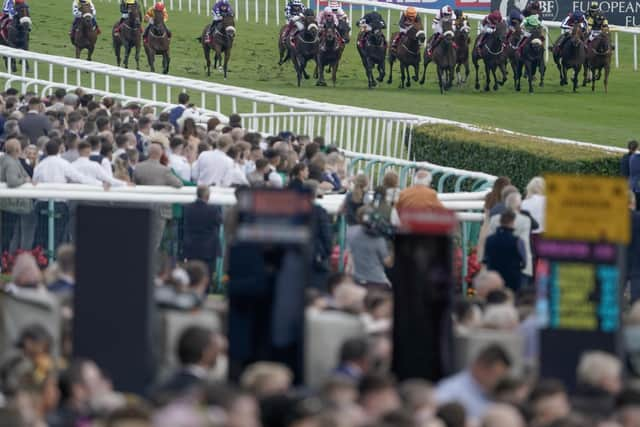 DONCASTER, ENGLAND - SEPTEMBER 16: Rossa Ryan riding Annaf (R, green/white) win The Betfred Portland at Doncaster Racecourse on September 16, 2023 in Doncaster, England. (Photo by Alan Crowhurst/Getty Images)