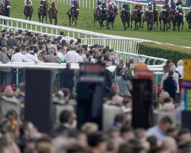 DONCASTER, ENGLAND - SEPTEMBER 16: Rossa Ryan riding Annaf (R, green/white) win The Betfred Portland at Doncaster Racecourse on September 16, 2023 in Doncaster, England. (Photo by Alan Crowhurst/Getty Images)