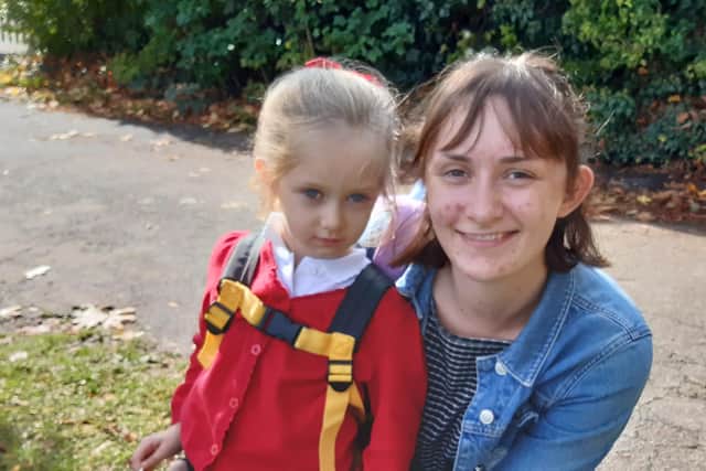 Megan Geczi with her daughter at Town Fields, Doncaster
