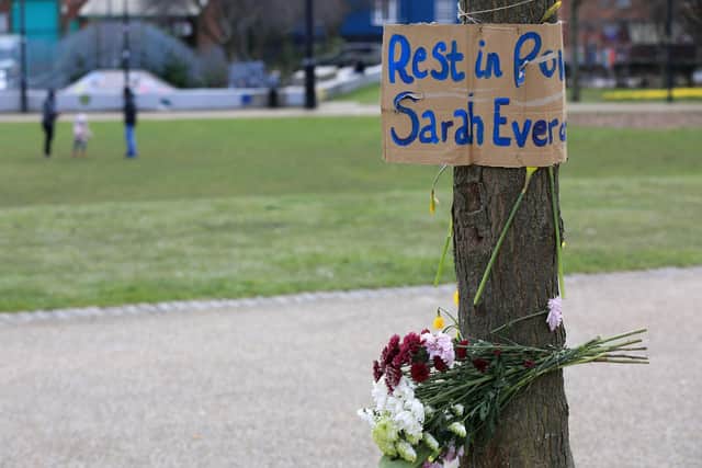 Tributes were paid to slain Sarah Everard at Devonshire Green, Sheffield.