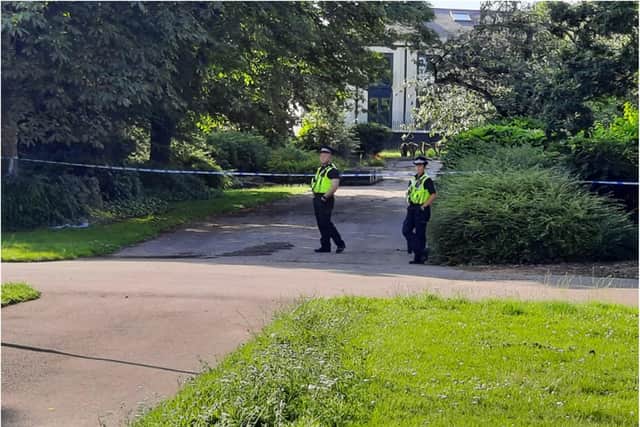 Elmfield Park was cordoned off by police after an attempted rape in broad daylight.