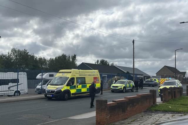 Emergency services flocked to Askern following this morning's attack.