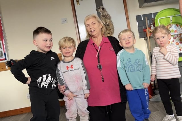 Sue Alton with some of the youngsters