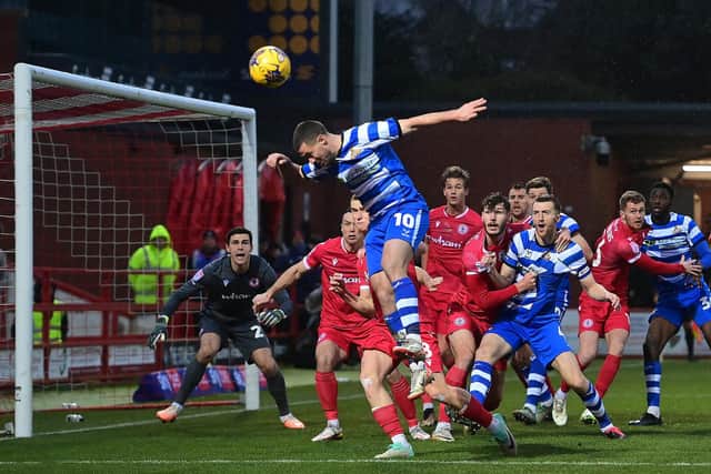 Doncaster's Tommy Rowe's goes close in the first half against Accrington Stanley. (Picture Howard Roe/AHPIX LTD)