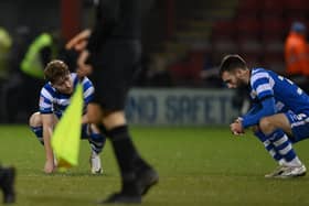 A dejected Ben Close and Jack Senior after the final whistle.