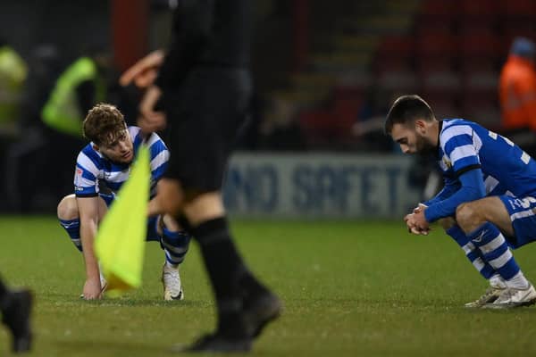 A dejected Ben Close and Jack Senior after the final whistle.