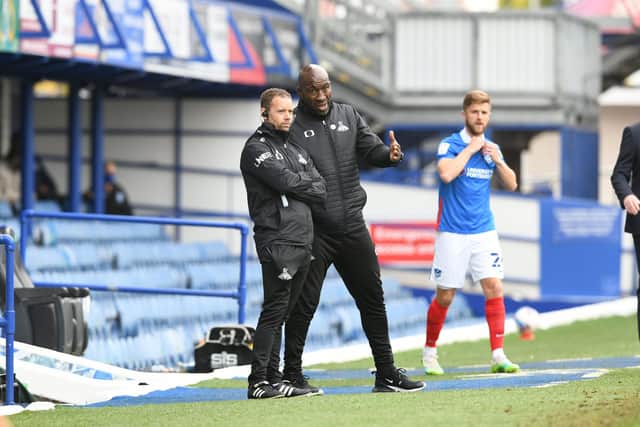 Darren Moore with assistant Jamie Smith. Picture: Howard Roe/AHPIX
