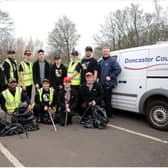 Staff from KFC prepare for their litter pick.