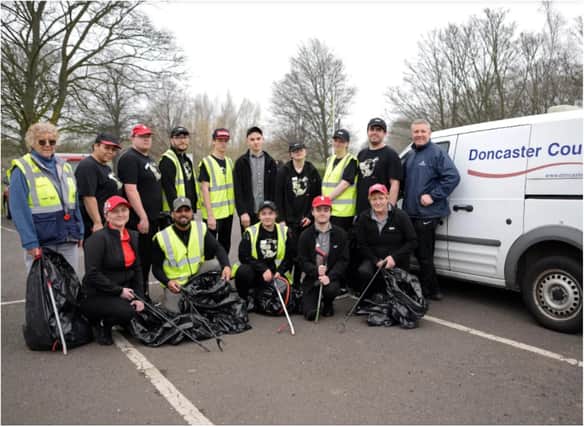 Staff from KFC prepare for their litter pick.