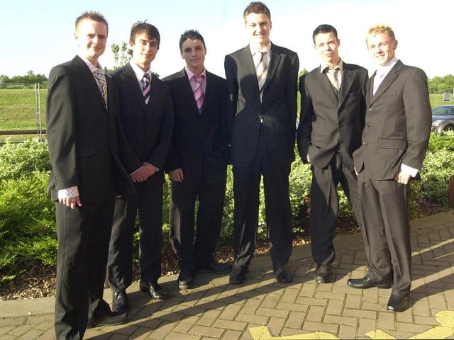 Edlington Year 11 school prom at Doncaster Rugby Club. Pictured left to right, Nicholas Quinn, Joel Machin, Thomas Richards, Matthew Davies, Ross Sinclair, Ben Edwards, November 2000