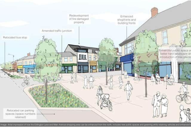 An artist's impression of the Edlington shopping area