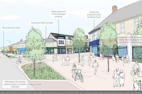 An artist's impression of the Edlington shopping area
