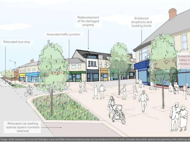 An artist's impression of the Edlington shopping area