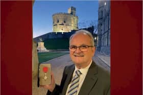 Former Doncaster councillor John McHale with his MBE.