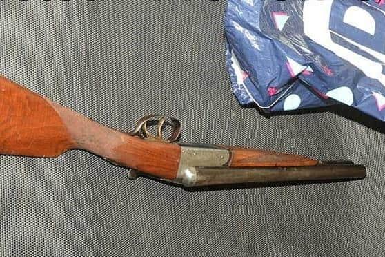 A shot gun was among the various weapons seized