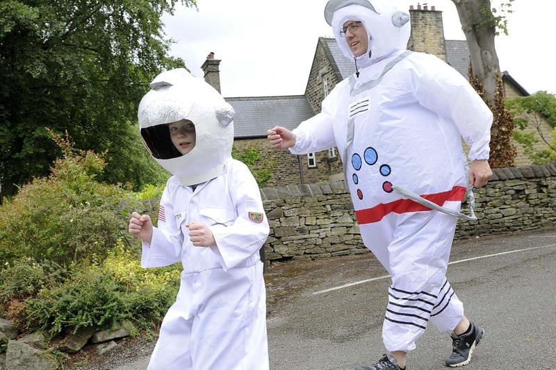 Sheffield High School for Girls held an Astronaut Training Day on the 50th anniversary of the Apollo 11 flight in July 2019. Pictured doing the moon walk are pupil Julia Hufton and finance director Iain Kane