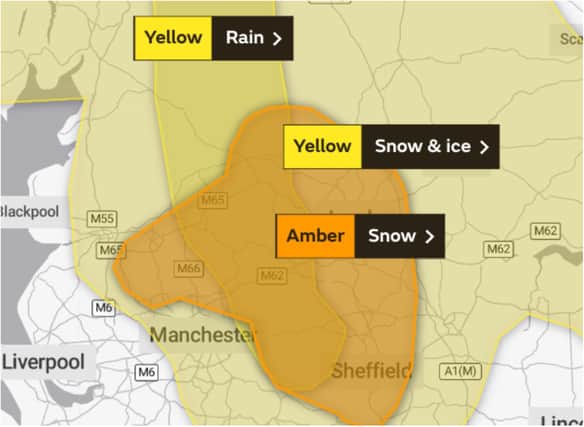 The Met Office has upgraded its snow warnings for Yorkshire.