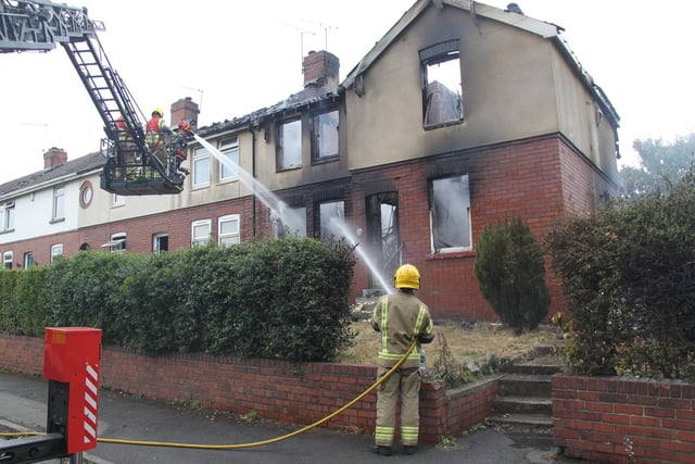 Fire started on scrubland before spreading to outbuildings, fences and homes on Strauss Crescent, Maltby.
Dronfield Fire Station of Derbyshire Fire & Rescue Service was first in attendance, joined by crews from Aston Park, Thorne and Parkway.