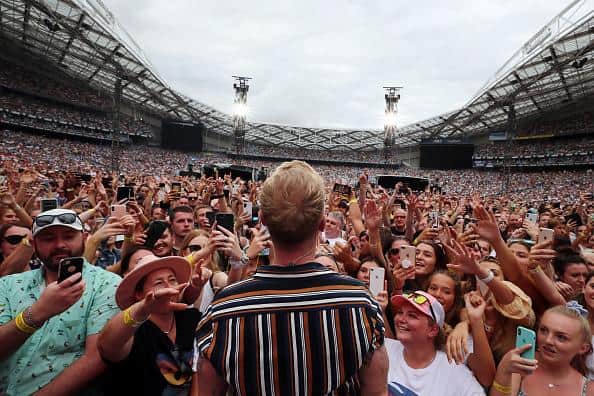 Ronan Keating performs during Fire Fight Australia at ANZ Stadium on February 16, 2020 in Sydney, Australia.