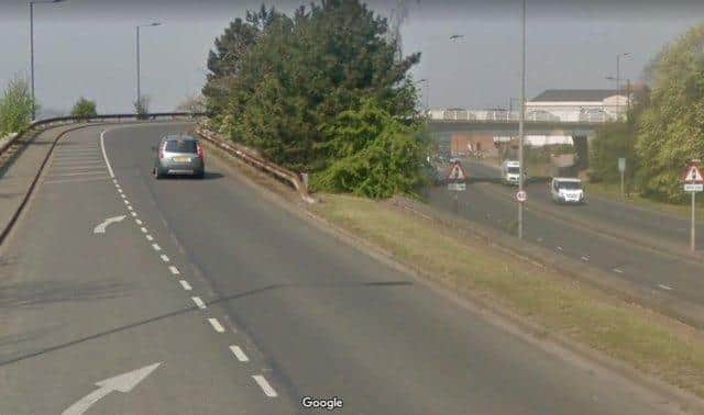 The flyover which crosses Greens Way Mexborough.