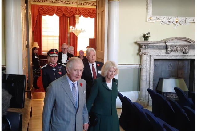 King Charles and Queen Consort Camilla enter the Mansion House to confer city status on Doncaster