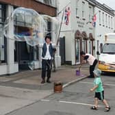 A street performer at a previous Bawtry Festival.