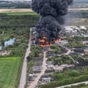 Black plumes of smoke from the fire in Ranskill, Nottinghamshire have been seen across South Yorkshire tonight