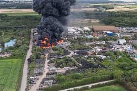 Black plumes of smoke from the fire in Ranskill, Nottinghamshire have been seen across South Yorkshire tonight