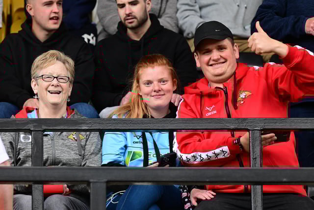 Rob Street hit a first-half brace to secure the League Two title for Doncaster Rovers on the final day of the season to the delight of these fans.