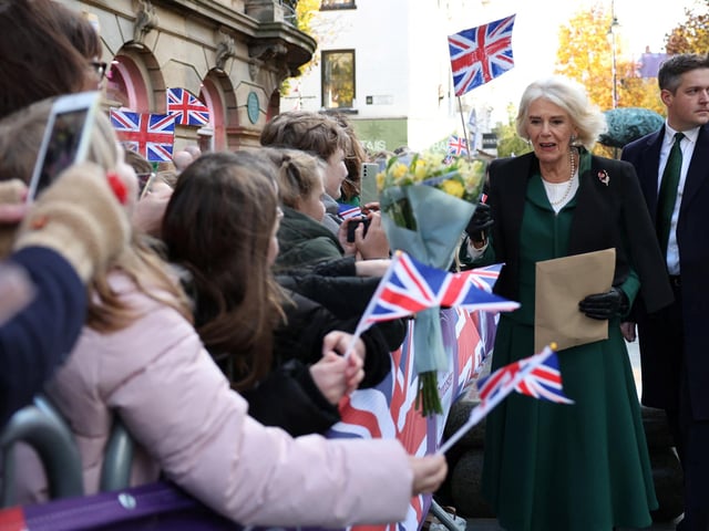 Camilla, Queen Consort arrives at Mansion House in Doncaster during an official visit to Yorkshire on November 9, 2022 in Doncaster. (Photo by Molly Darlington - WPA Pool/Getty Images)