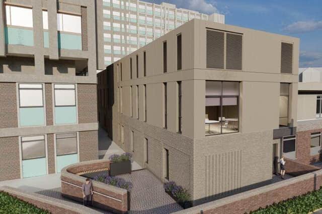 Proposed architectural illustrations of the new DCC building.