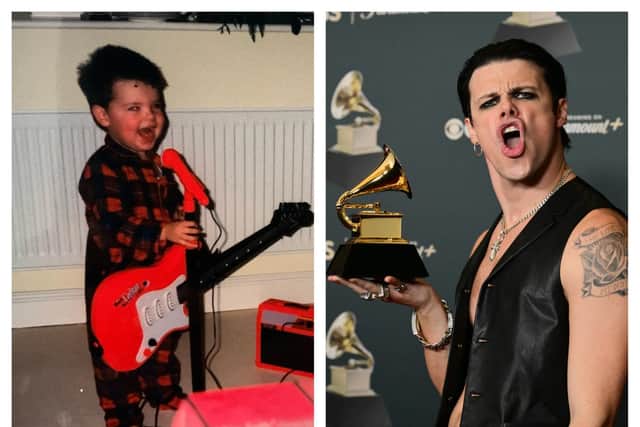 Doncaster Grammy winner Yungblud shared a cute snap, suggesting he was always destined for musical success. (Photos: Yungblud/Instagram/Getty Images).