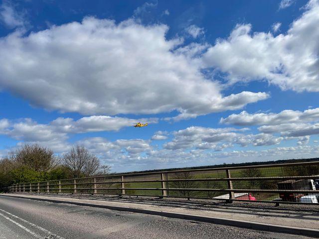 The air ambulance was scrambled to the scene