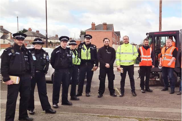 Police and council officials teamed up for a day of action in Highfields.