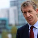 Mayor of the Sheffield City Region Dan Jarvis speaks to the media as South Yorkshire moves into Tier 3 lockdown. Picture: Chris Etchells